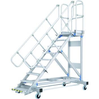 Zarges Plattformtreppe fahrbar mit ZARGES ERGO-Stop